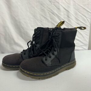 Dr. Martens Doc Combs J Black Canvas Lace-Up Boots Youth Size 2 US / 33 EU